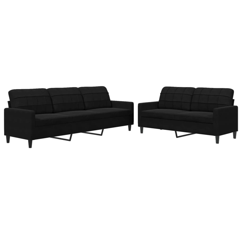 Sofasæt 2 Dele Med Hynder Velour