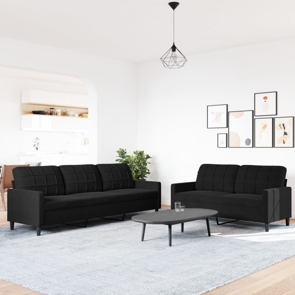 Sofasæt 2 Dele Med Hynder Velour