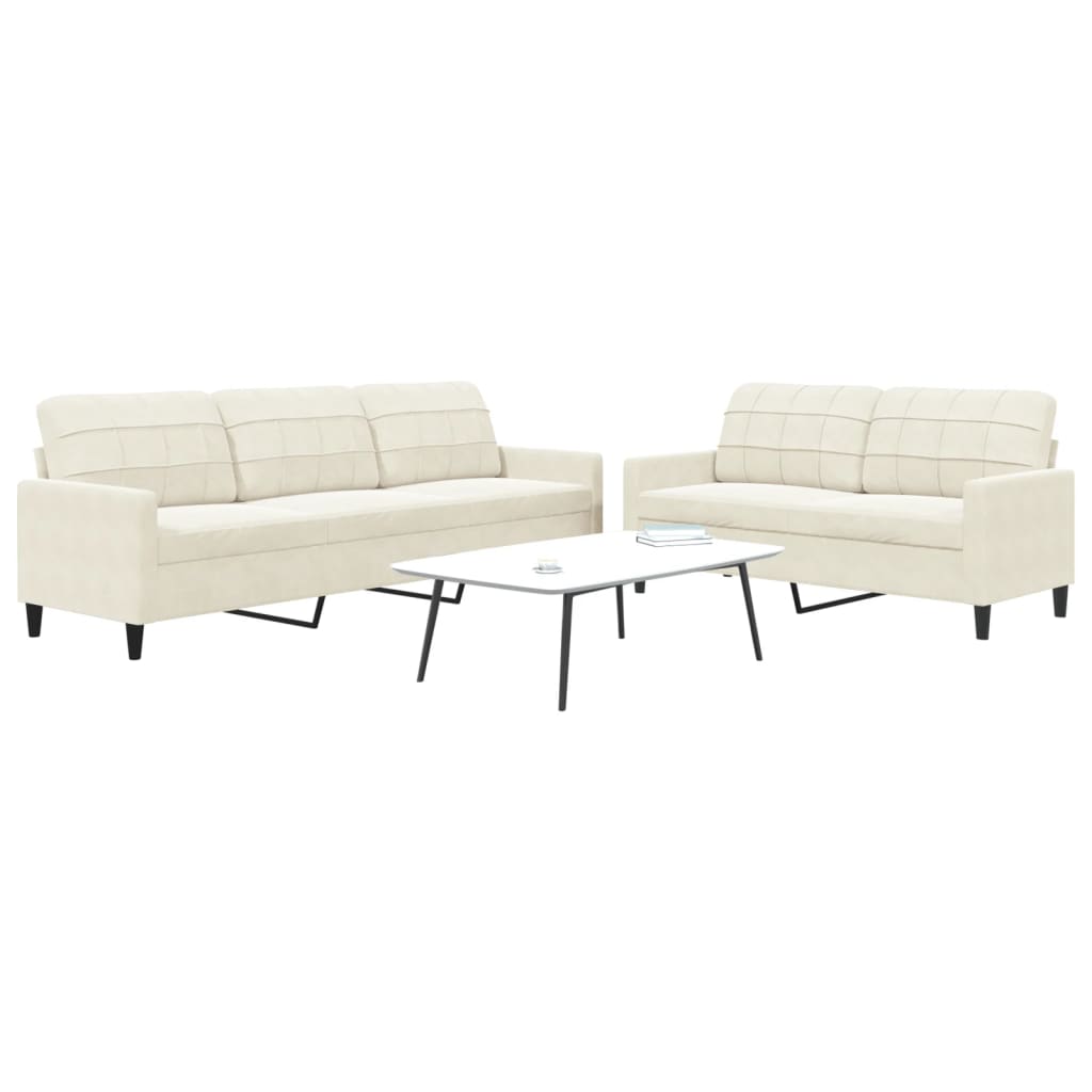 Sofasæt 2 Dele Med Hynder Velour