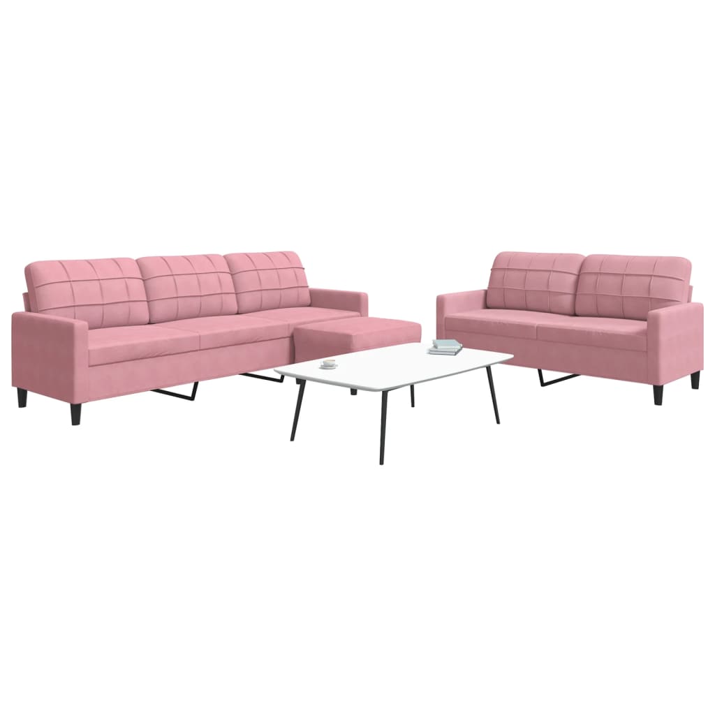 Sofasæt 2 Dele Med Hynder Velour