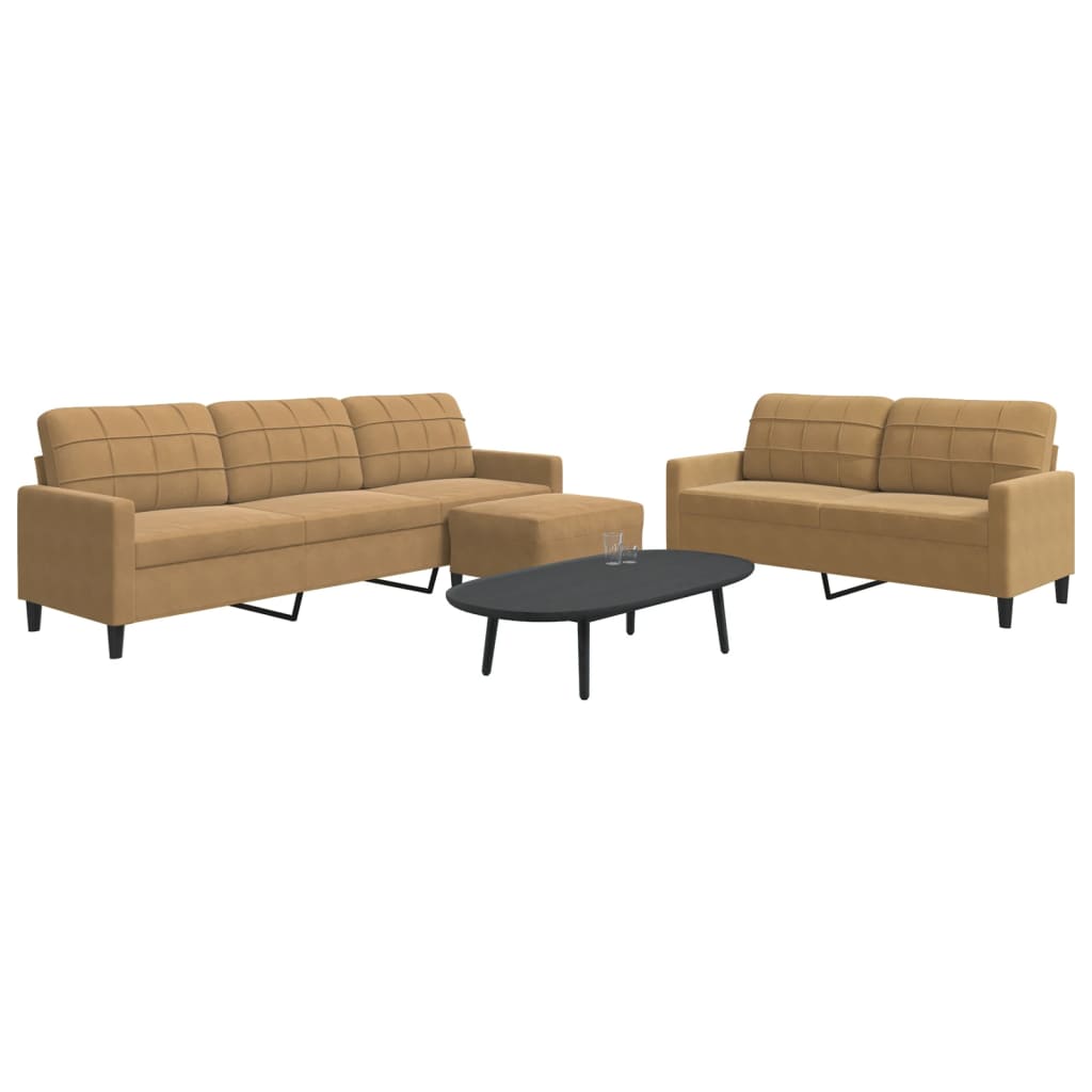 Sofasæt 2 Dele Med Hynder Velour