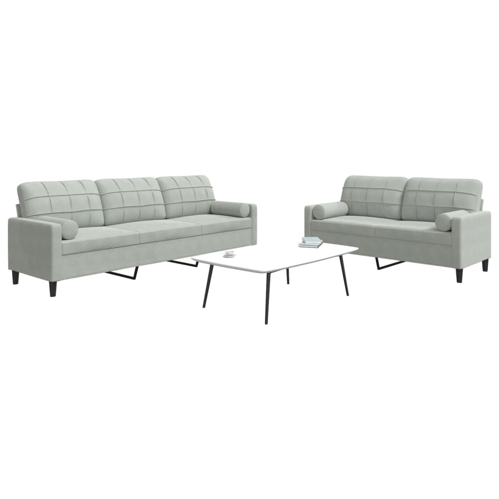 Sofasæt 2 Dele Med Hynder Velour