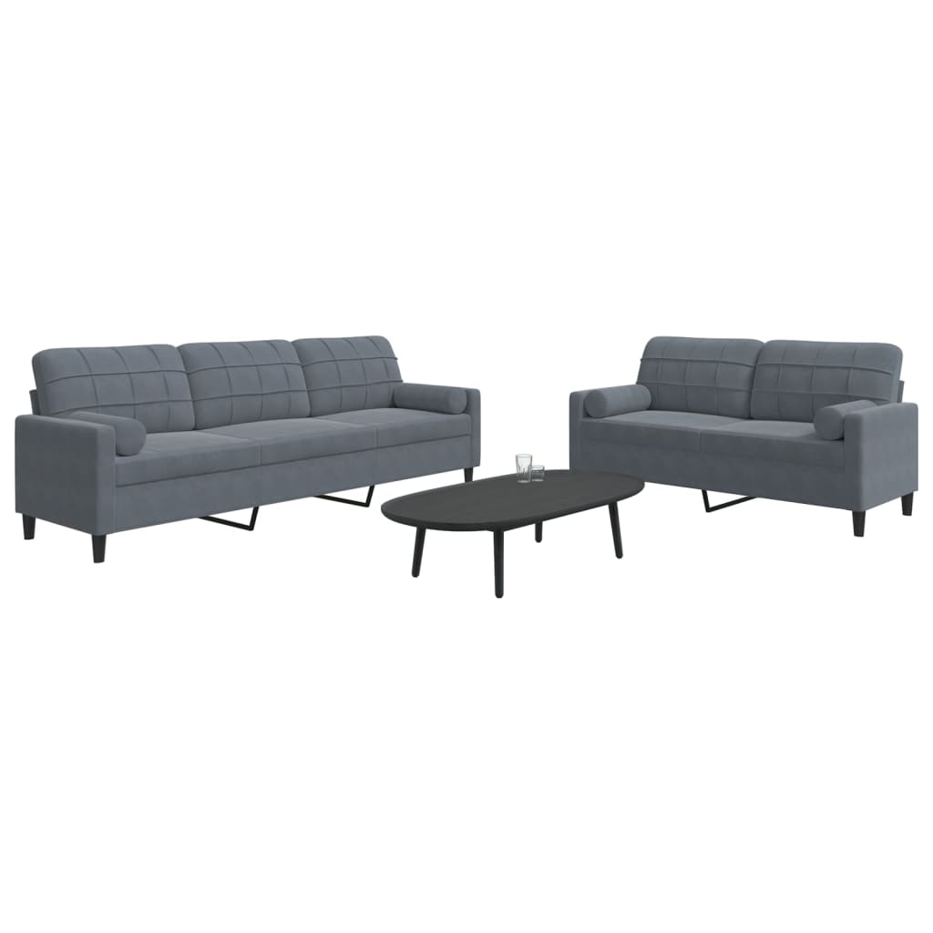 Sofasæt 2 Dele Med Hynder Velour