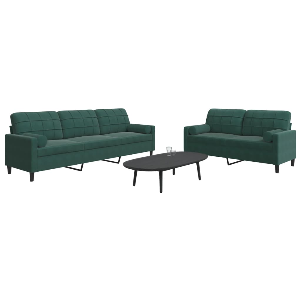 Sofasæt 2 Dele Med Hynder Velour