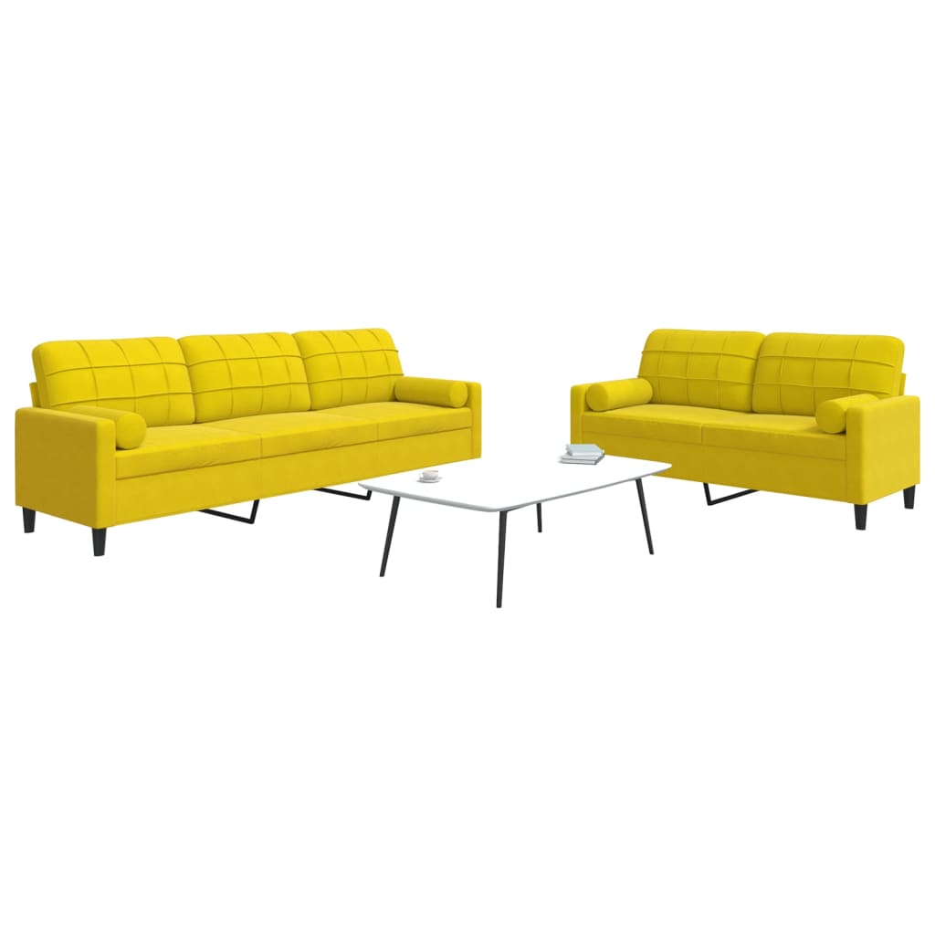 Sofasæt 2 Dele Med Hynder Velour