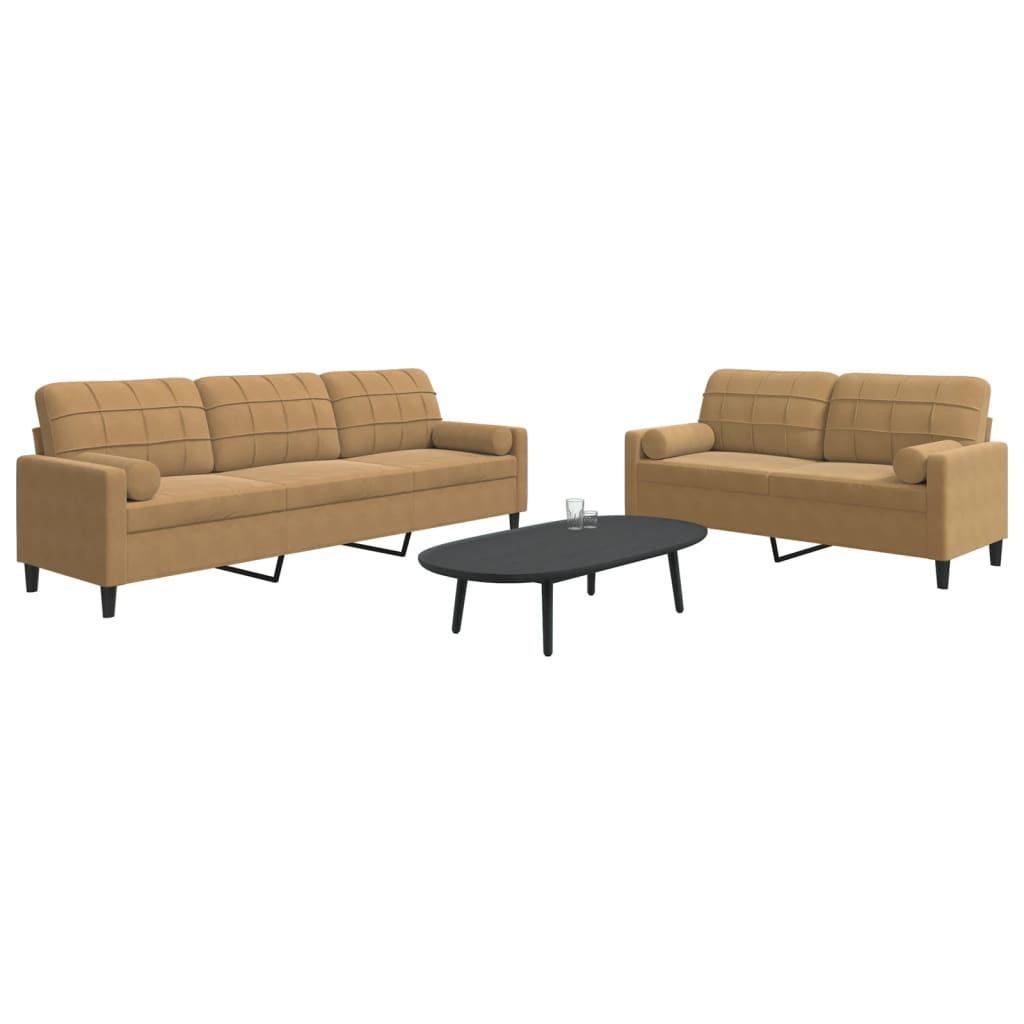 Sofasæt 2 Dele Med Hynder Velour
