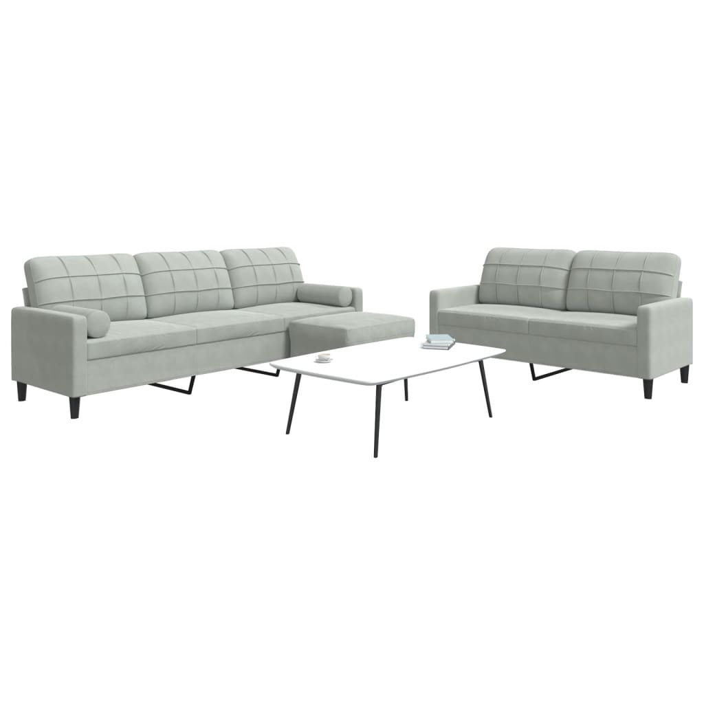 Sofasæt 2 Dele Med Hynder Velour