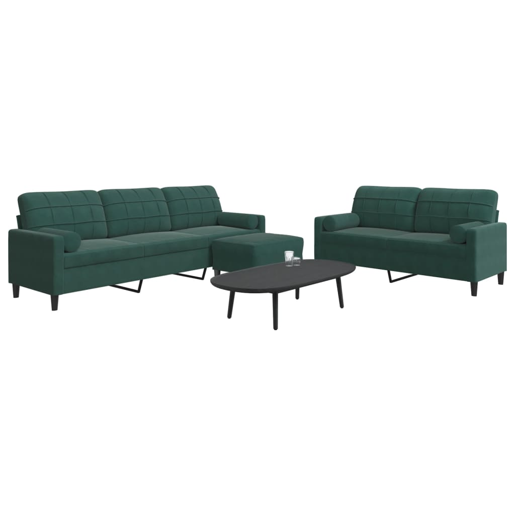 Sofasæt 2 Dele Med Hynder Velour