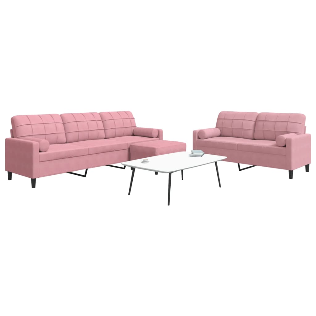 Sofasæt 2 Dele Med Hynder Velour