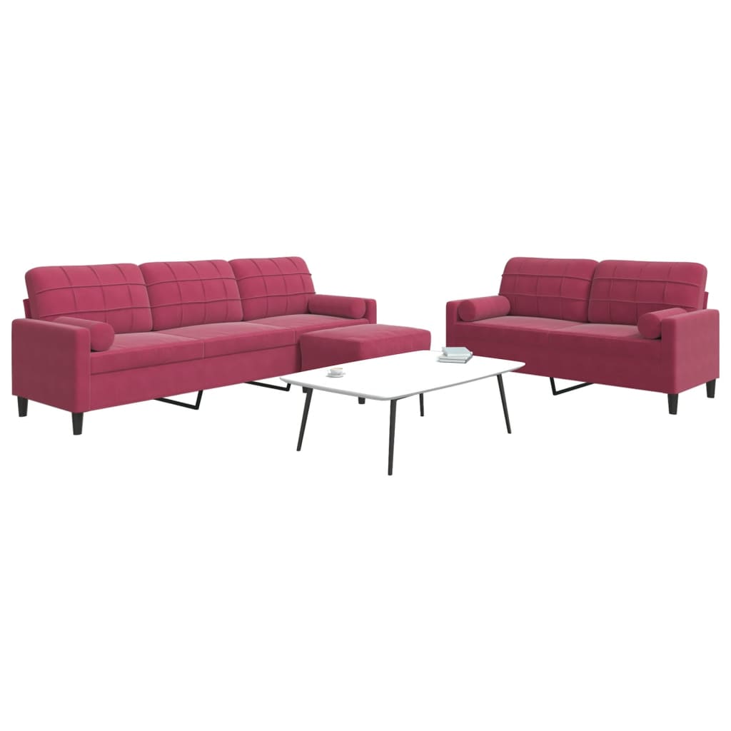 Sofasæt 2 Dele Med Hynder Velour