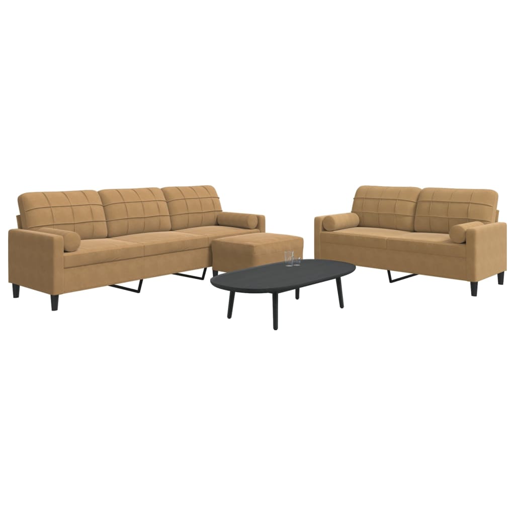 Sofasæt 2 Dele Med Hynder Velour