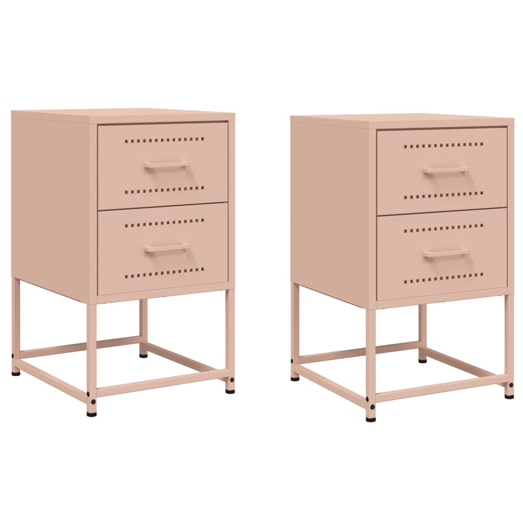 Sengeborde 2 Stk. 36X39X60,5 Cm Stål
