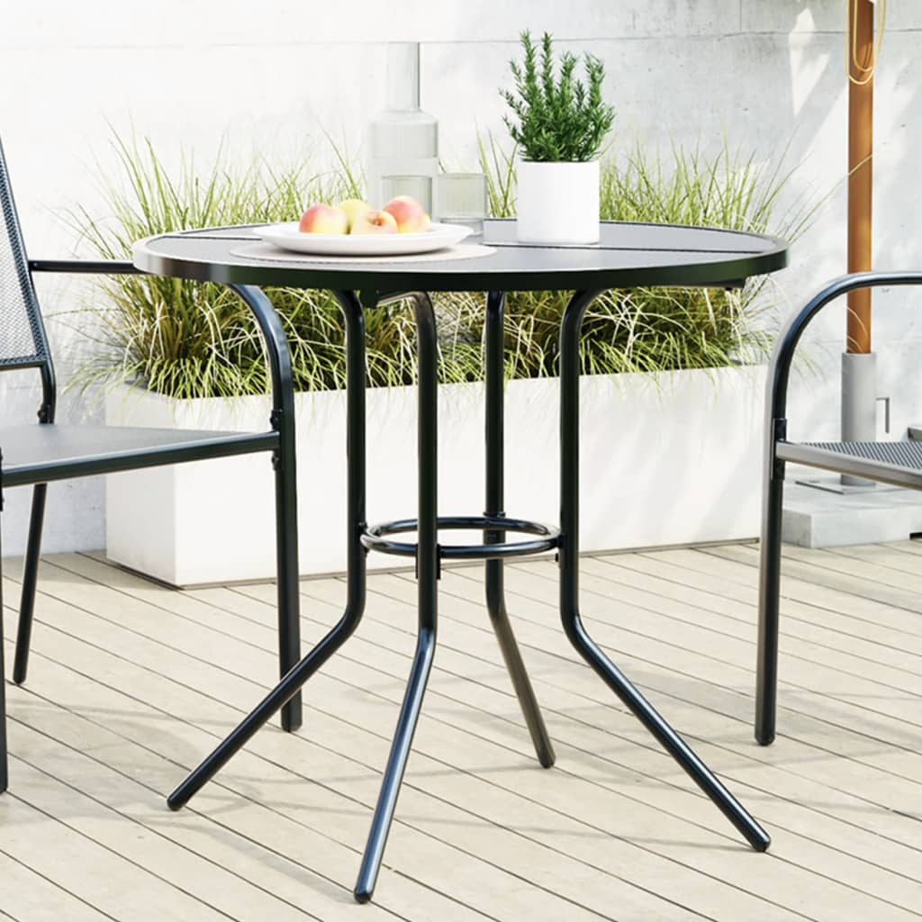 Terrassebord Ø110X72,5 Cm Pulverlakeret Stål Antracitgrå