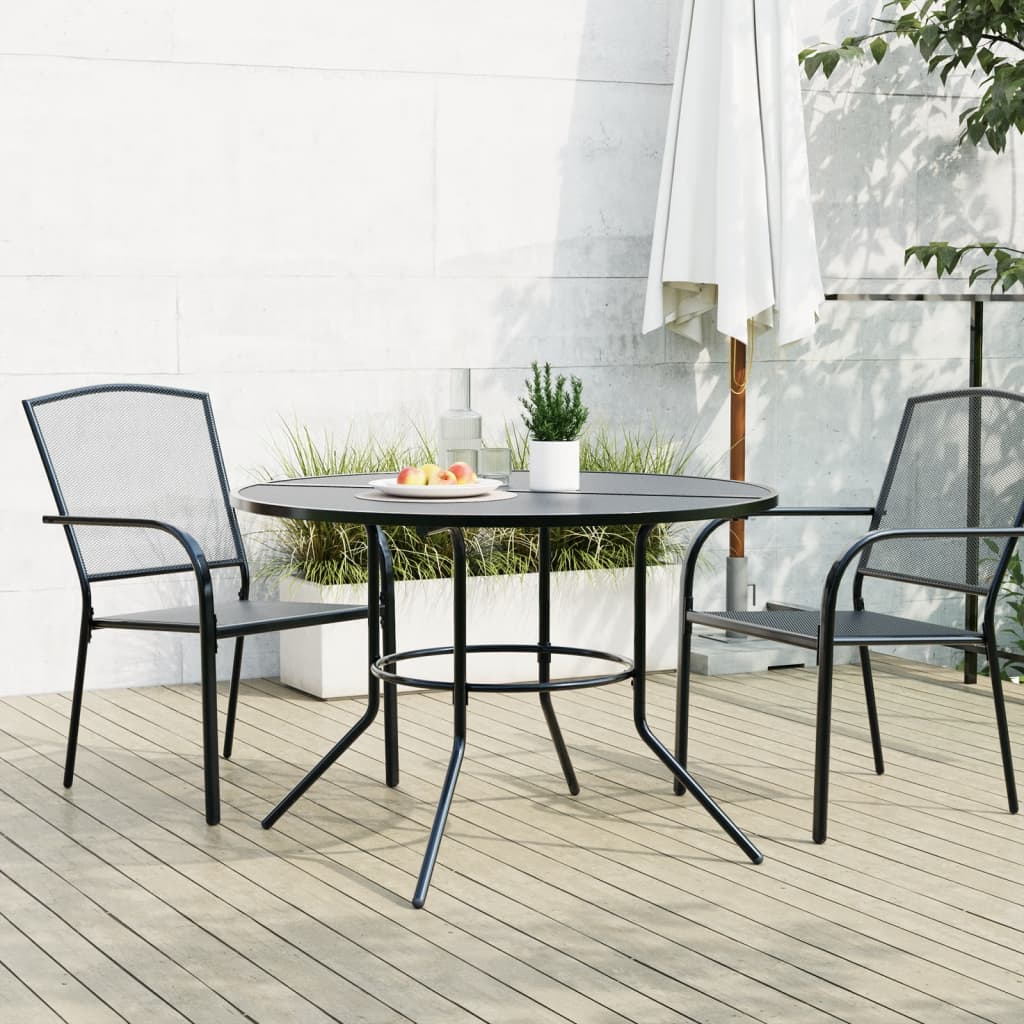 Terrassebord Ø110X72,5 Cm Pulverlakeret Stål Antracitgrå