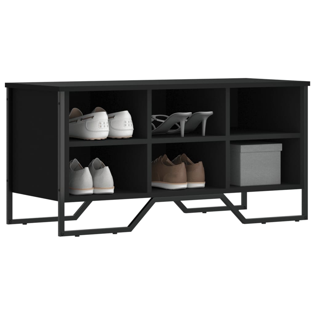 Skoreol 90X38X45,5 Cm Konstrueret Træ Sort