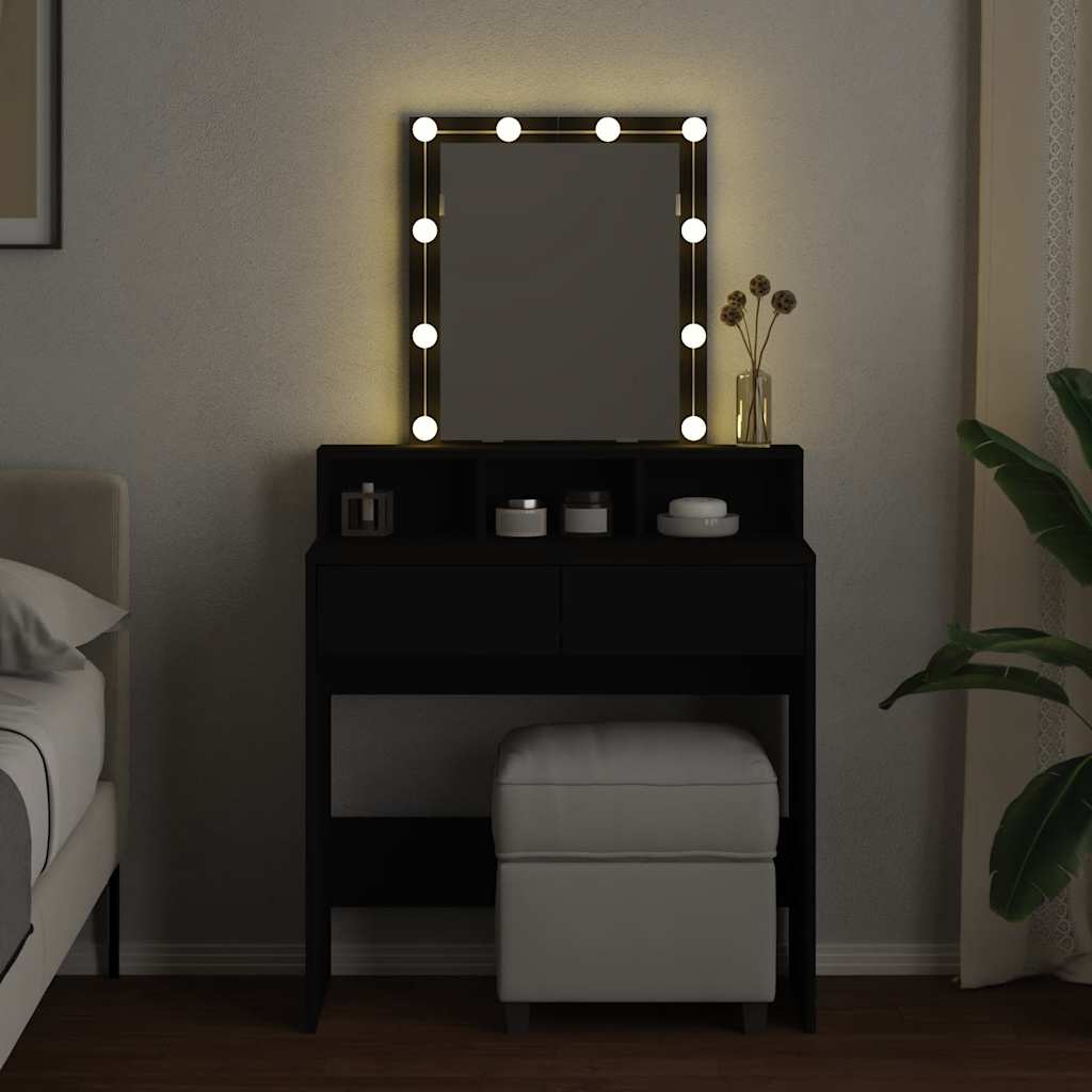 Makeupbord Med Led-Lys 80X41X144,5 Cm
