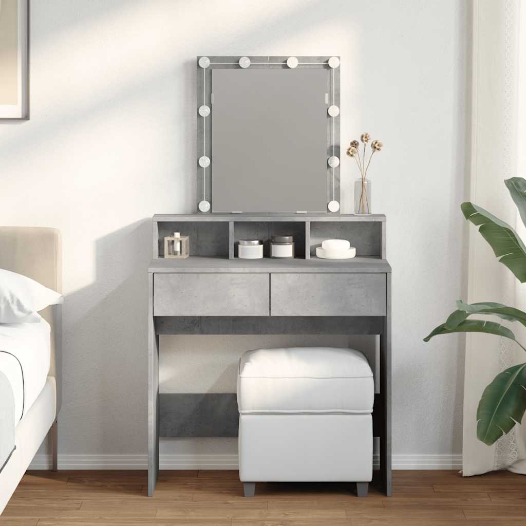 Makeupbord Med Led-Lys 80X41X144,5 Cm