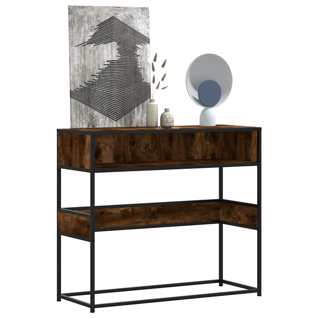 Konsolbord 90X35X80 Cm Konstrueret Træ Etræsfarve