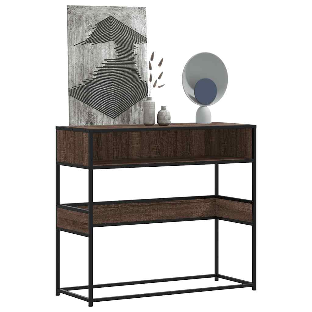 Konsolbord 90X35X80 Cm Konstrueret Træ Etræsfarve