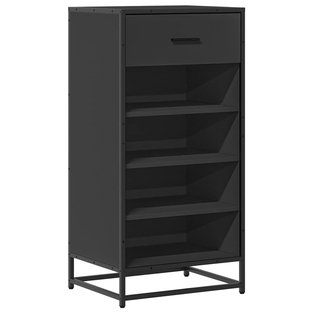 Skostativ 48X38X97,5 Cm Konstrueret Træ Sort