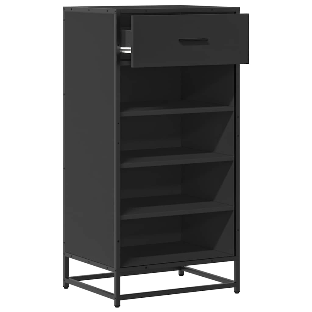 Skostativ 48X38X97,5 Cm Konstrueret Træ Sort