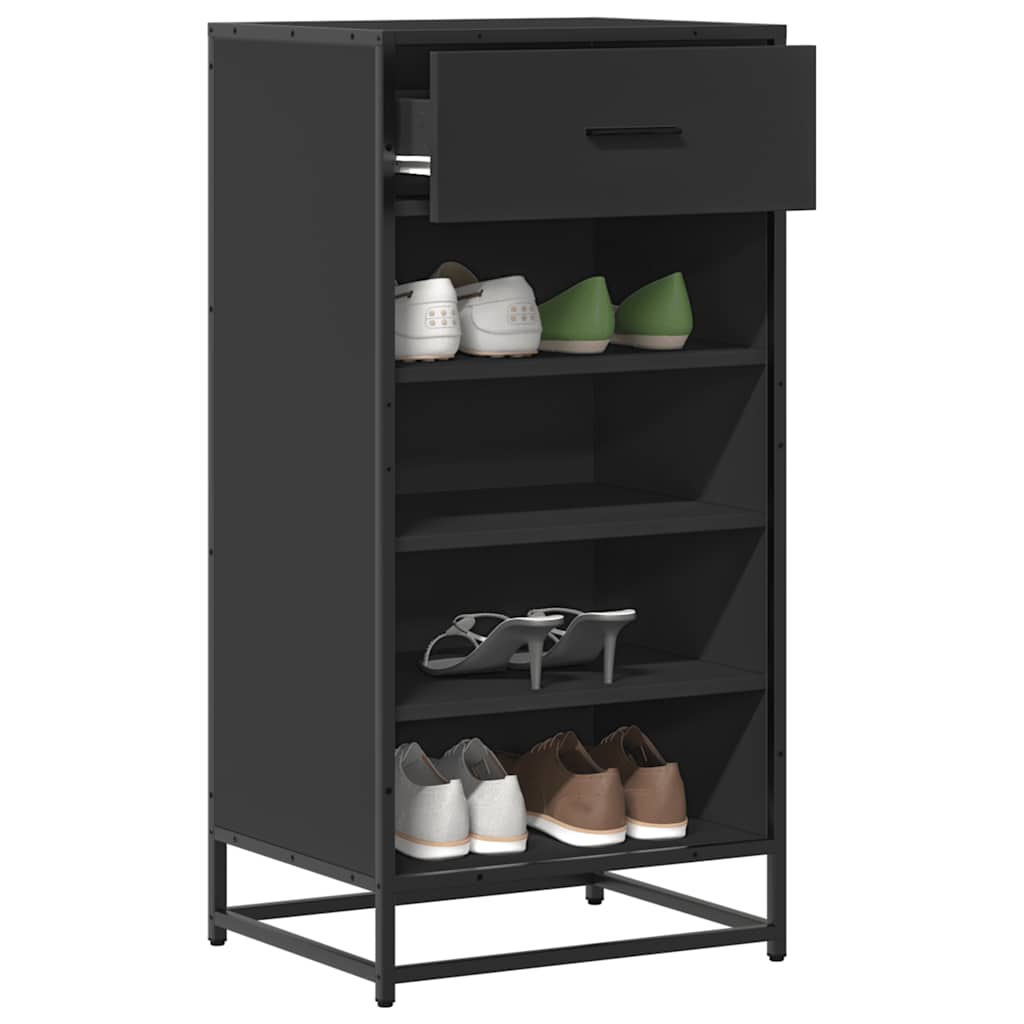 Skostativ 48X38X97,5 Cm Konstrueret Træ Sort