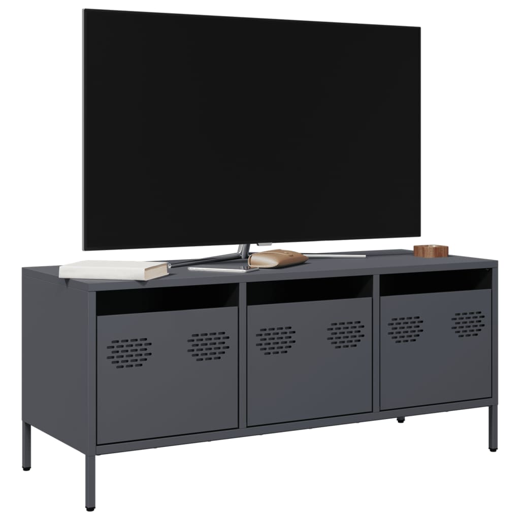 Tv-Bord 101,5X39X43,5 Cm Koldvalset Stål