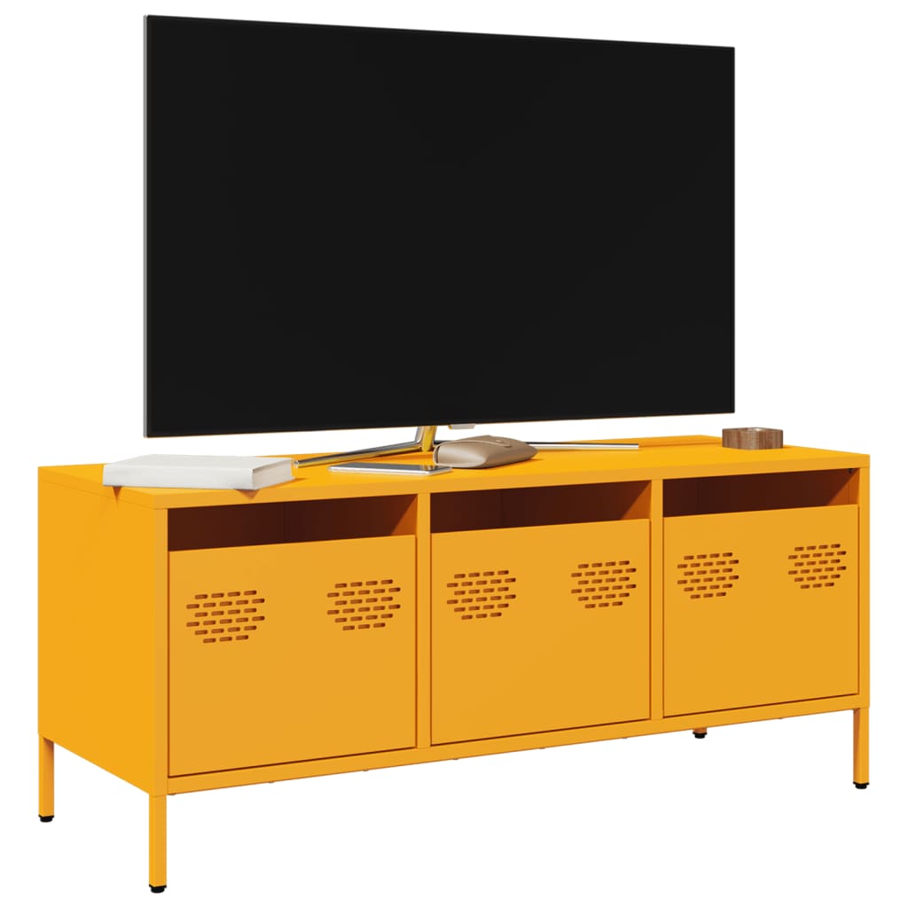 Tv-Bord 101,5X39X43,5 Cm Koldvalset Stål