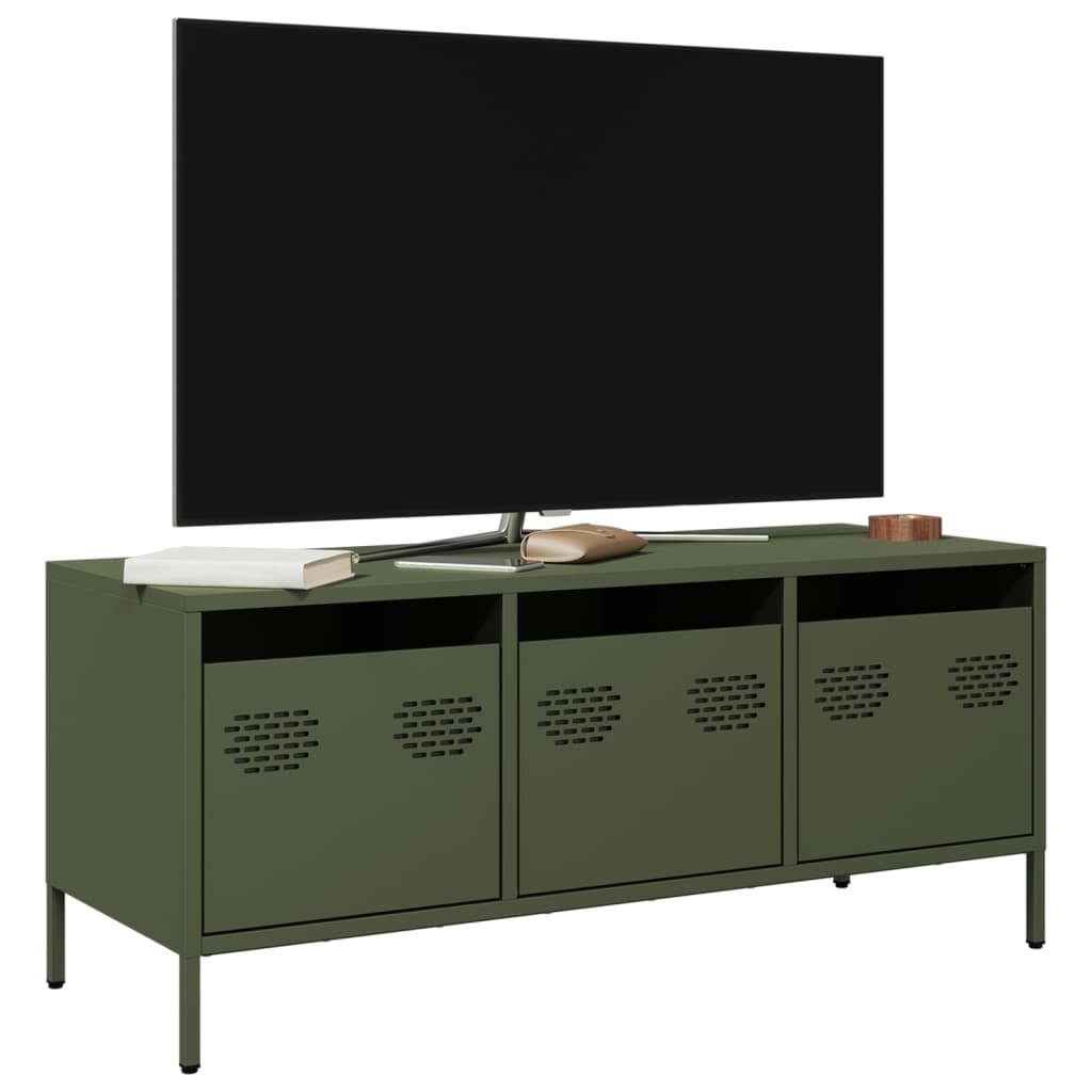 Tv-Bord 101,5X39X43,5 Cm Koldvalset Stål