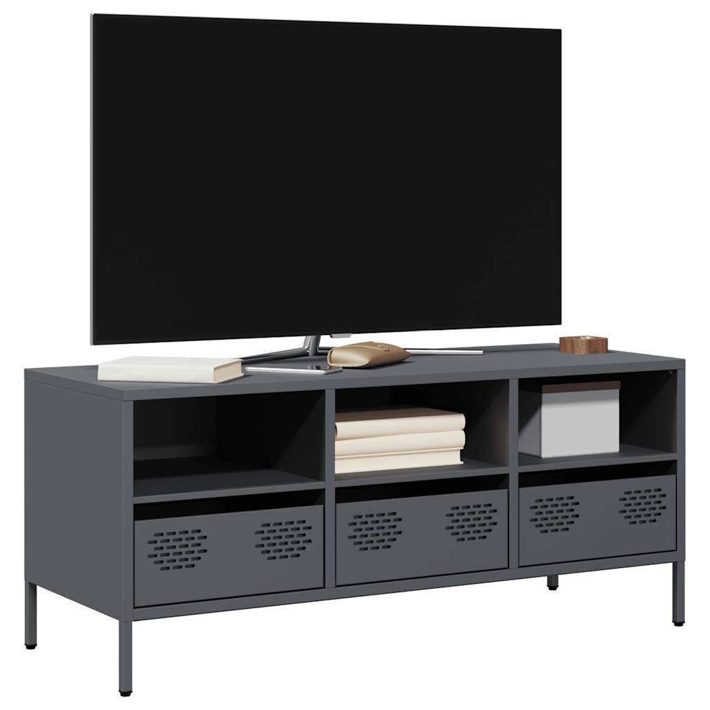 Tv-Bord 101,5X39X43,5 Cm Koldvalset Stål