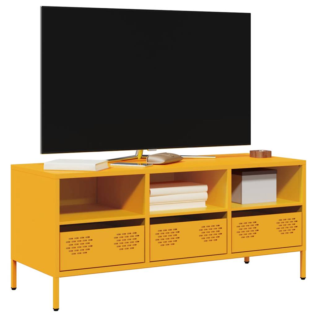 Tv-Bord 101,5X39X43,5 Cm Koldvalset Stål