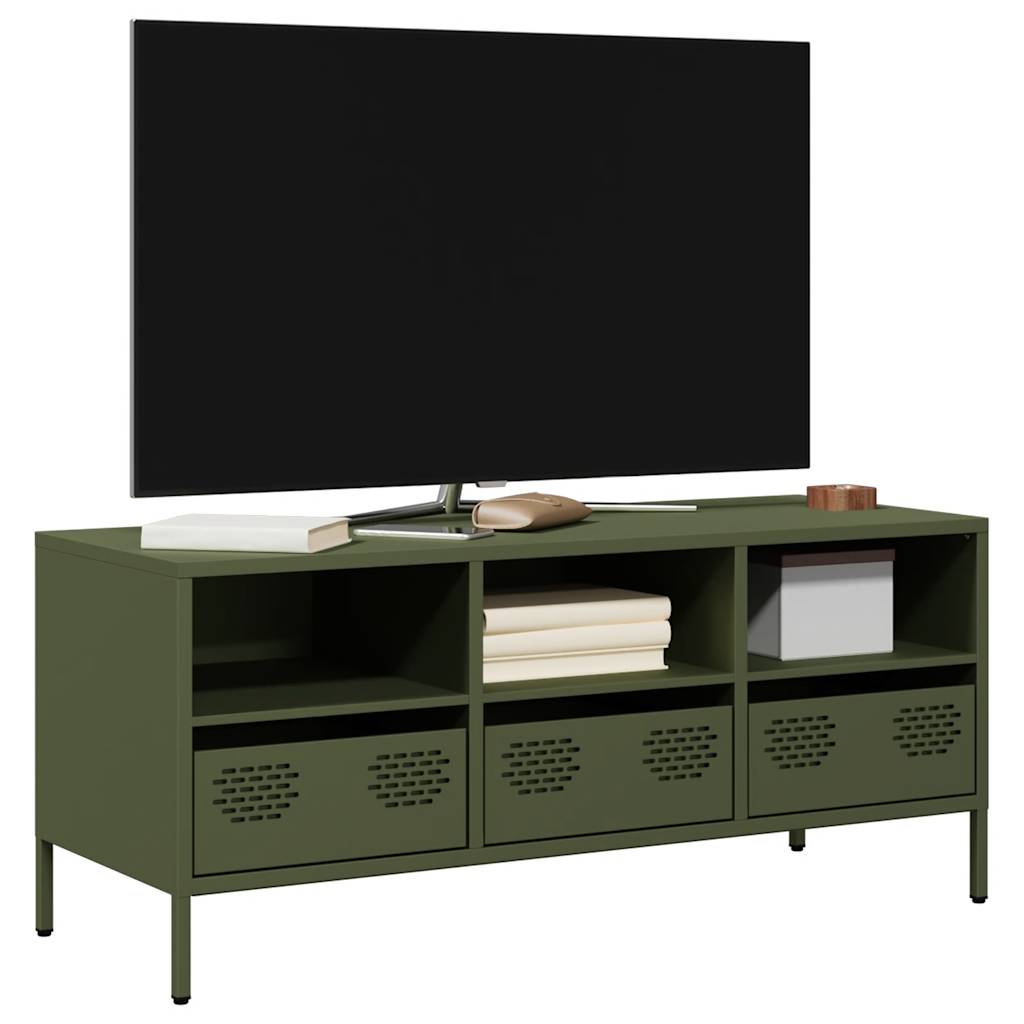 Tv-Bord 101,5X39X43,5 Cm Koldvalset Stål
