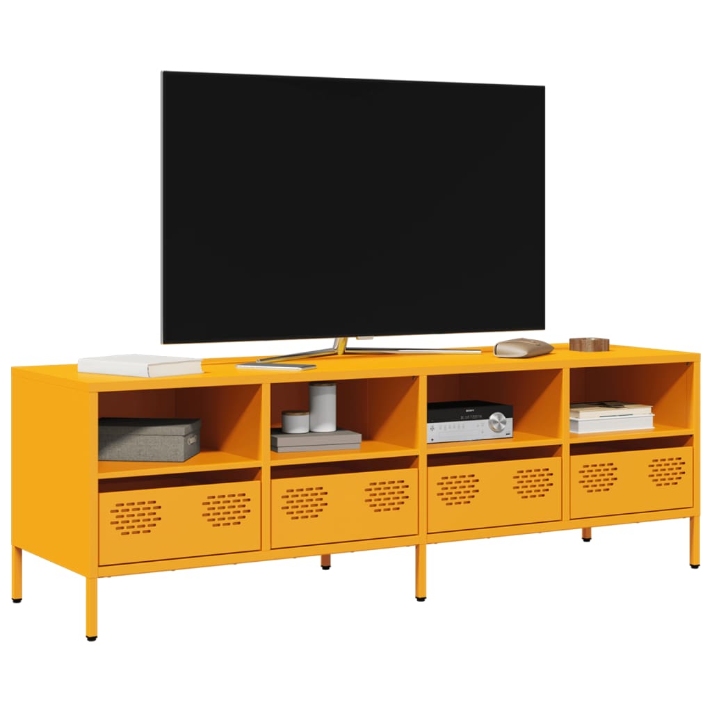 Tv-Bord 101,5X39X43,5 Cm Koldvalset Stål