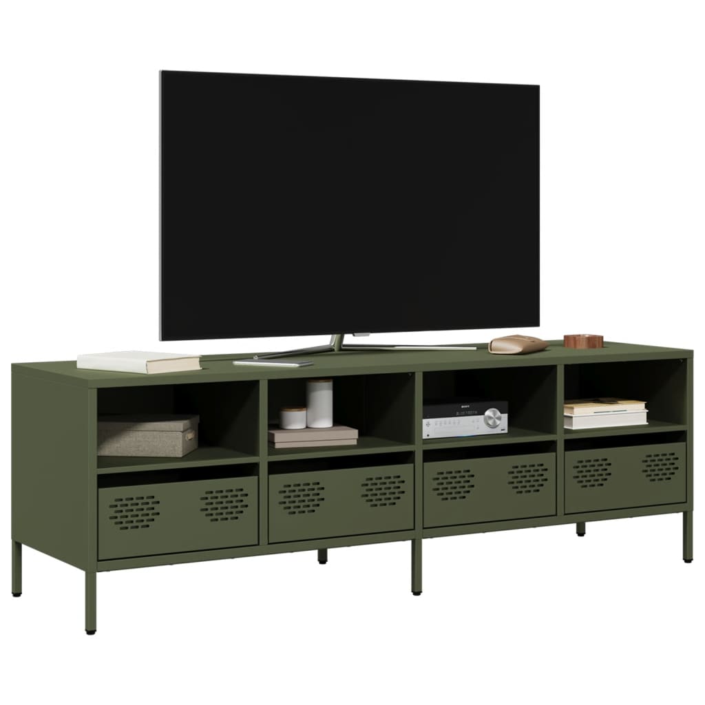 Tv-Bord 101,5X39X43,5 Cm Koldvalset Stål