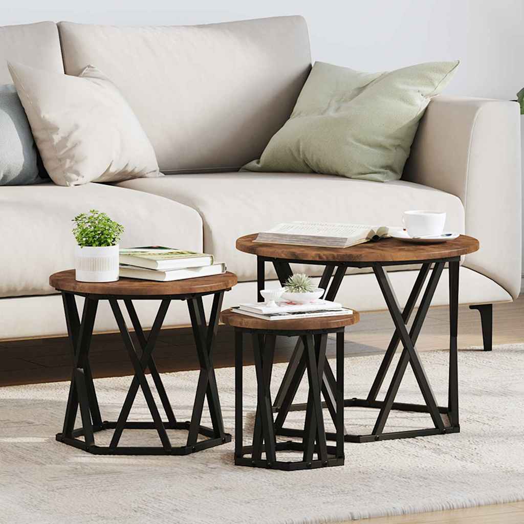 Nesting Sidebord 3 Stk. Grå Sonoma 53 X 53 X 40 Cm