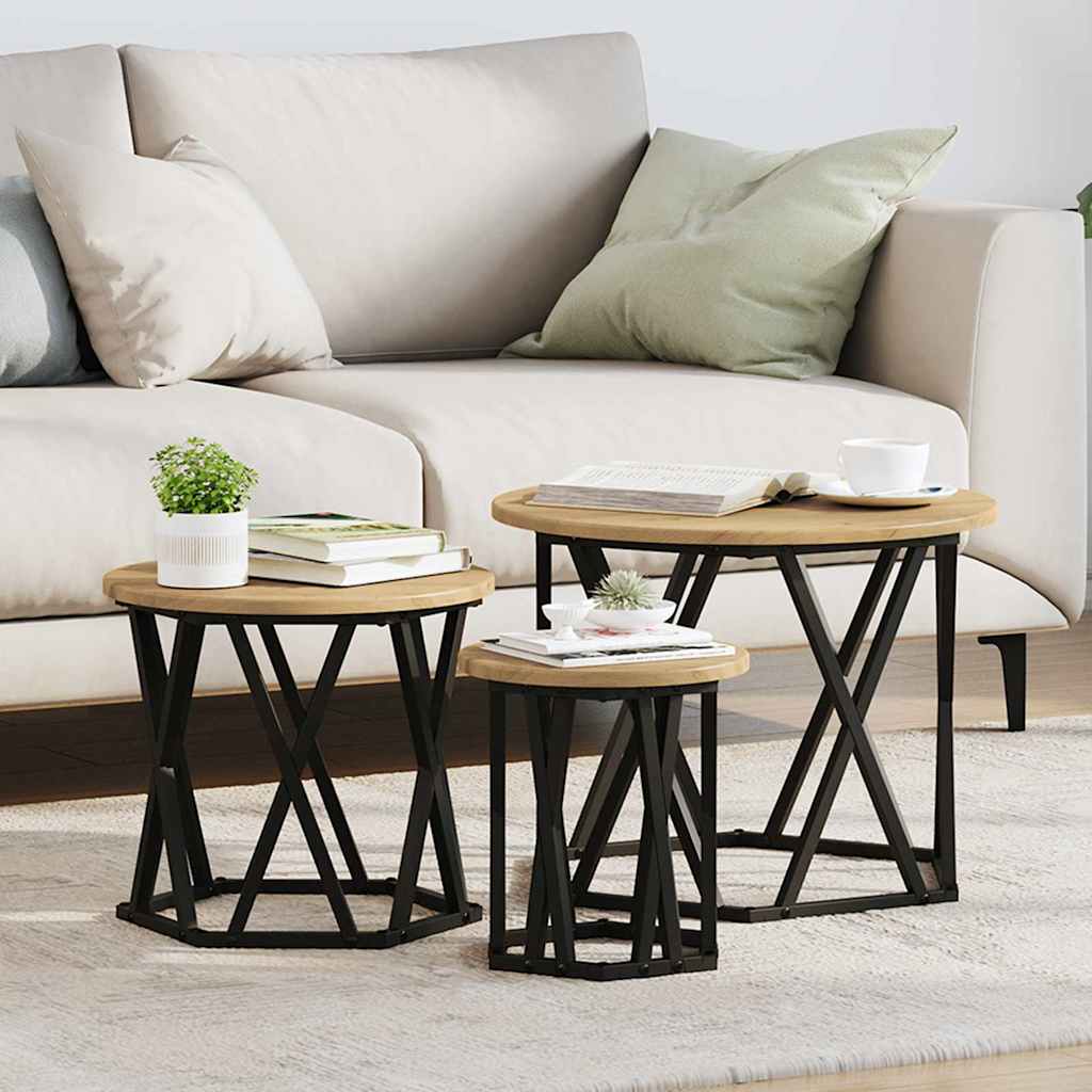 Nesting Sidebord 3 Stk. Grå Sonoma 53 X 53 X 40 Cm