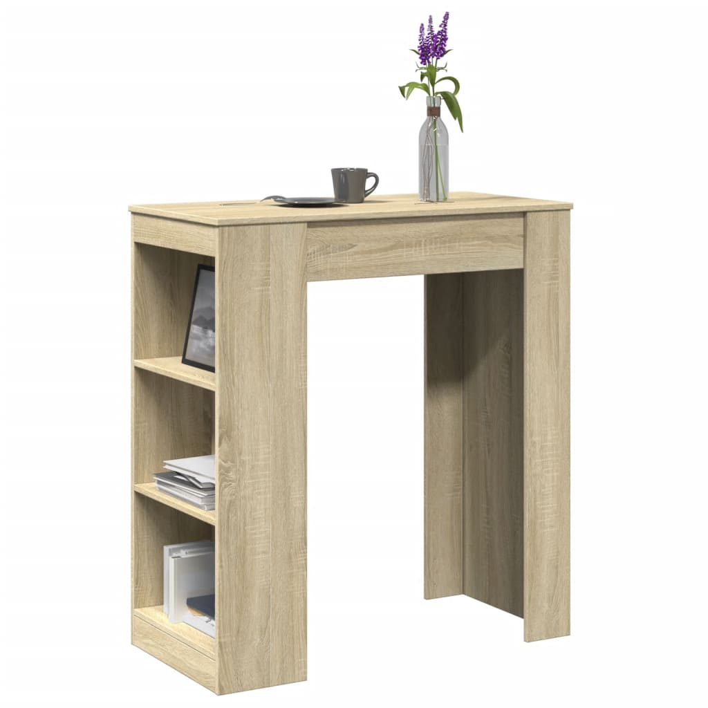 Barbord M. Stativer 95X47X103,5 Cm Konstrueret Træ Egetræslook
