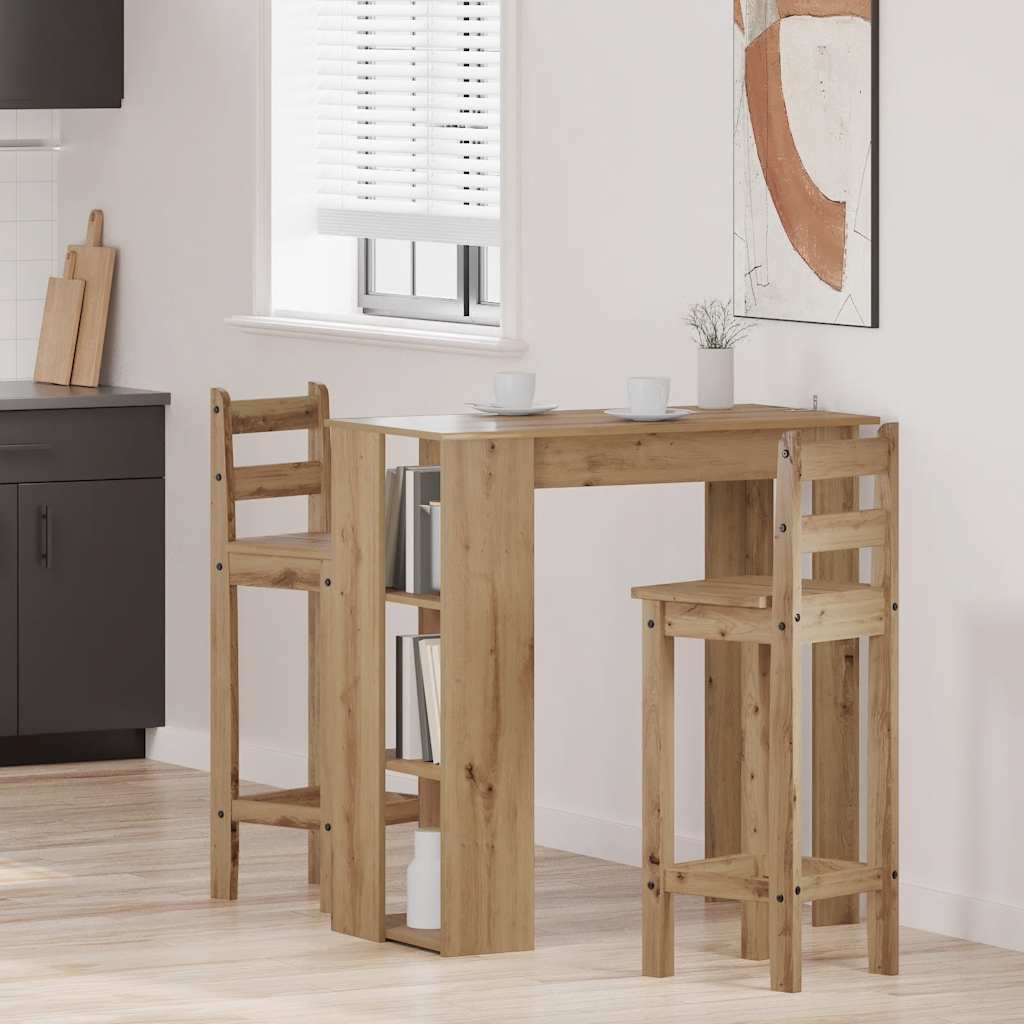 Barbord Med Hylde 102X50X103,5 Cm Konstrueret Træ
