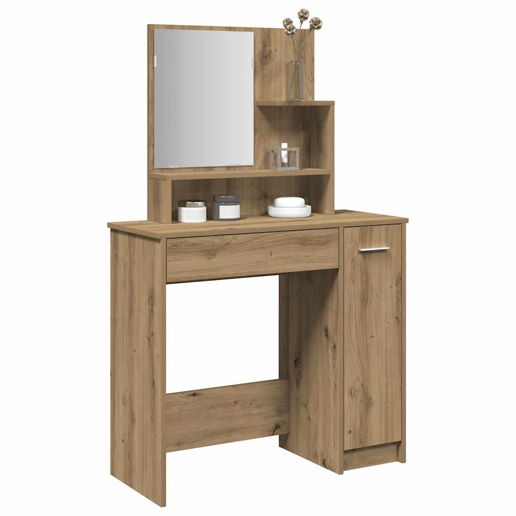 Makeupbord Med Spejl 86,5X35X136 Cm -Look