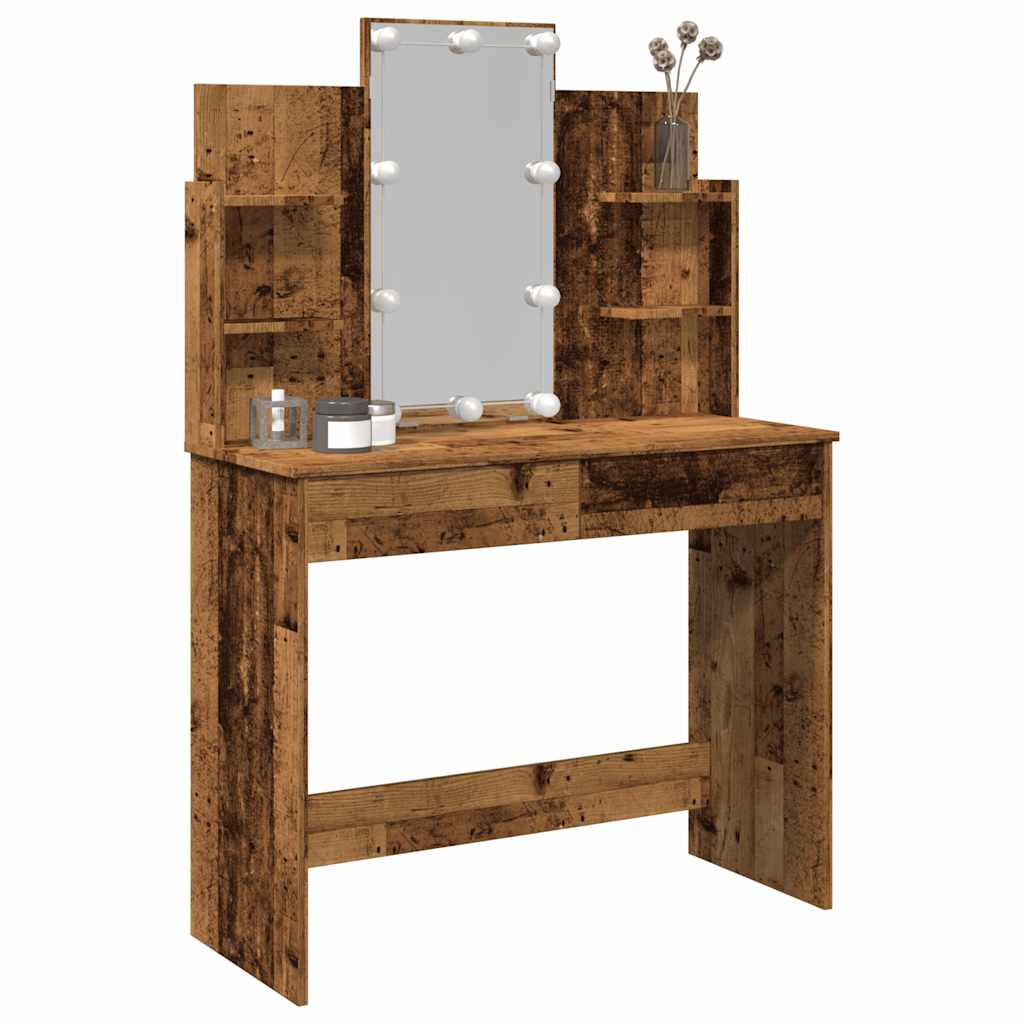 Makeupbord Med Led-Lys 96X40X142 Cm