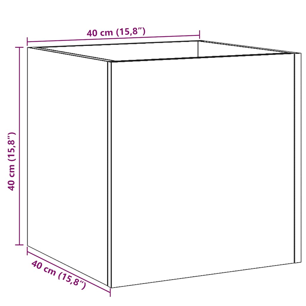 Plantekasse 40X40X40 Cm Konstrueret Træ -Look