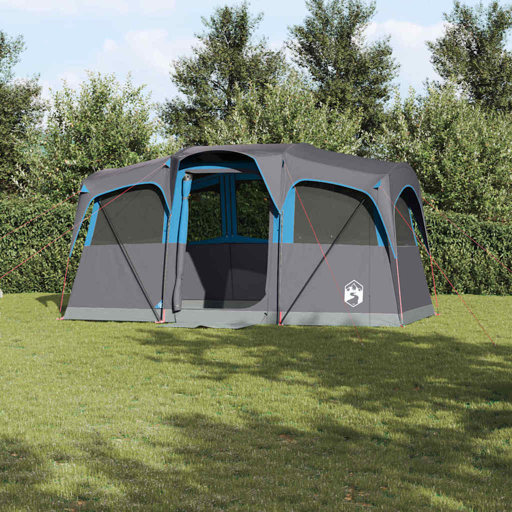 Familietelt Og Grå 435 X 255 X 216 Cm Polyester Og Stål