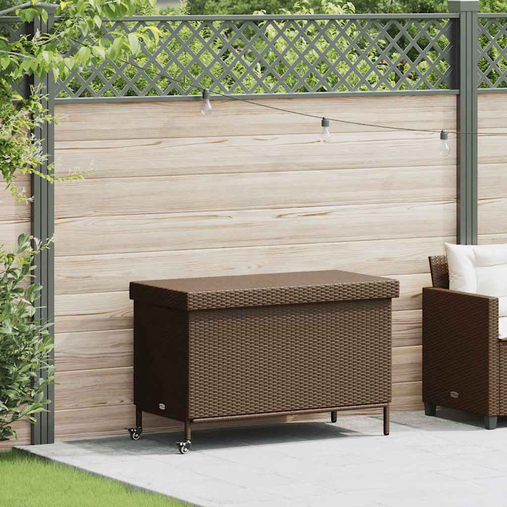 Opbevaringsboks Med Hjul Polyrattan