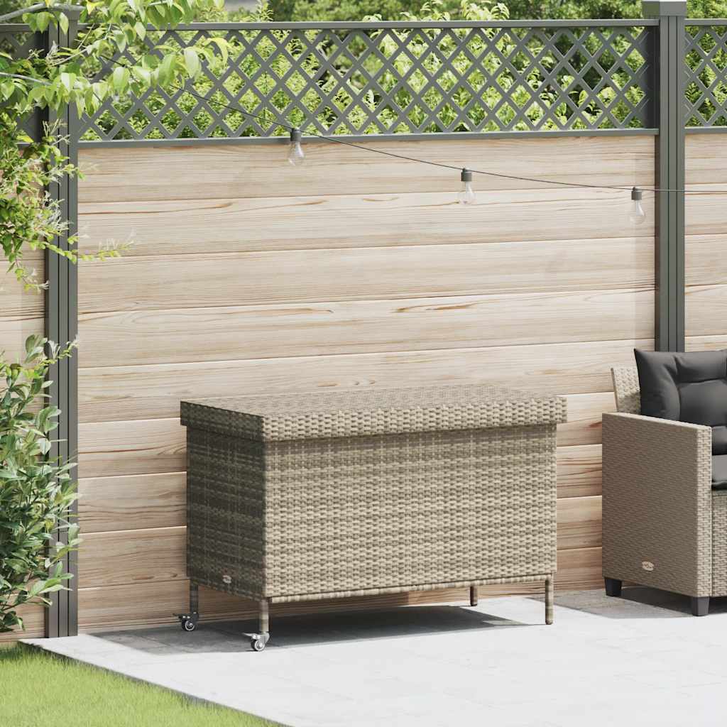 Opbevaringsboks Med Hjul Polyrattan