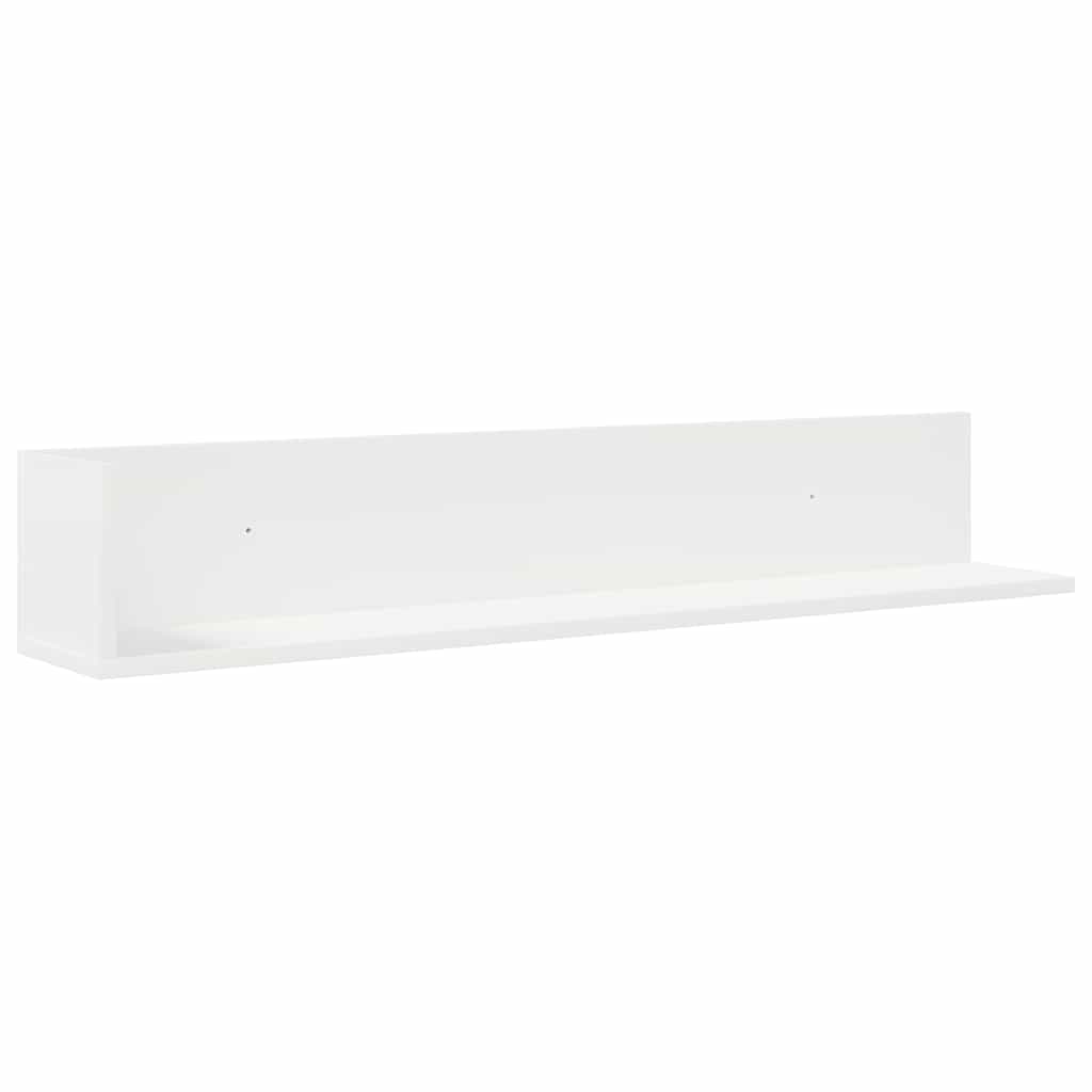 Væghylder 2 Stk. 100X16,5X16,5 Cm Konstrueret Træ Hvid