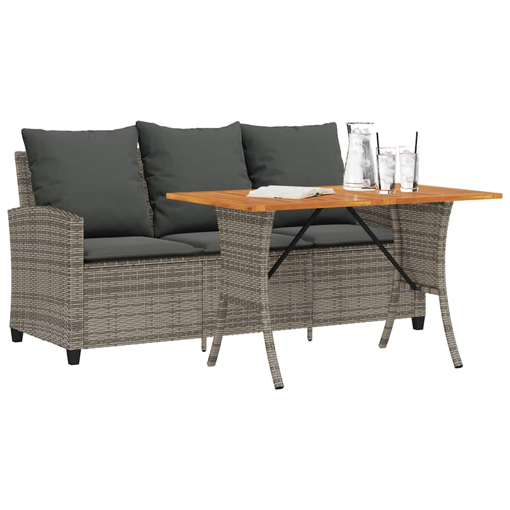 3-Personers Sofa Med Hynder Og Bord Polyrattan