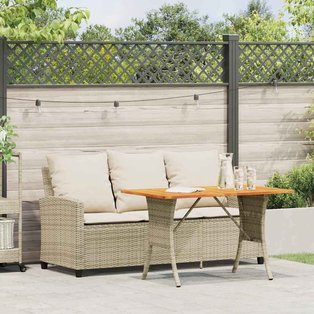 3-Personers Sofa Med Hynder Og Bord Polyrattan