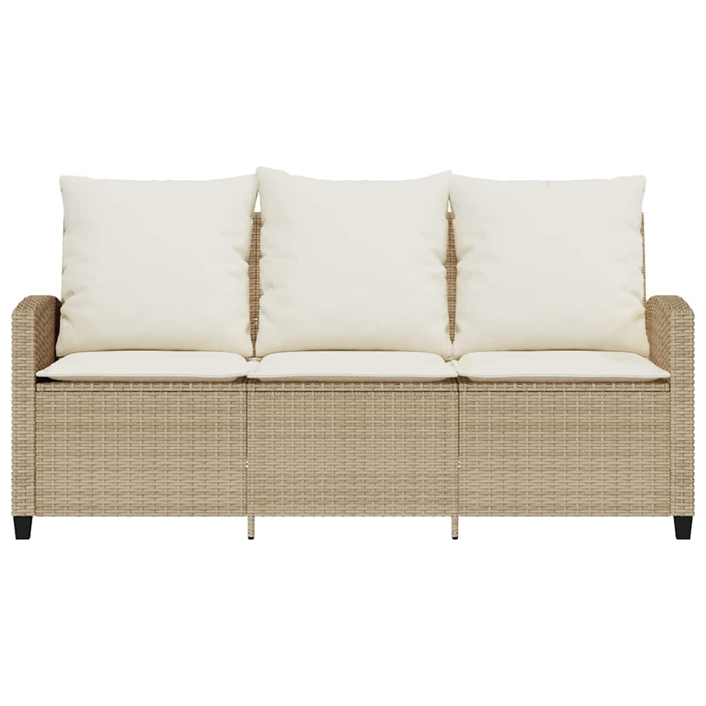 3-Personers Sofa Med Hynder Og Bord Polyrattan