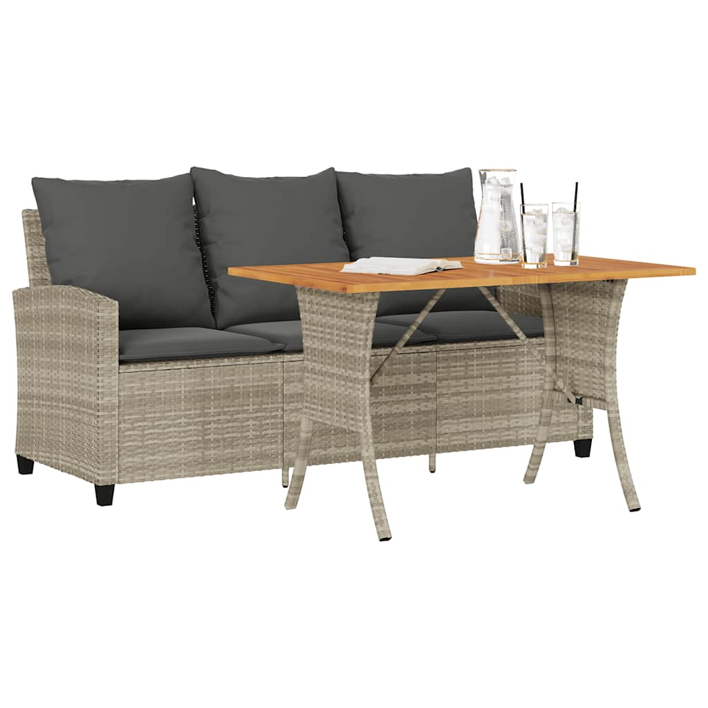 3-Personers Sofa Med Hynder Og Bord Polyrattan