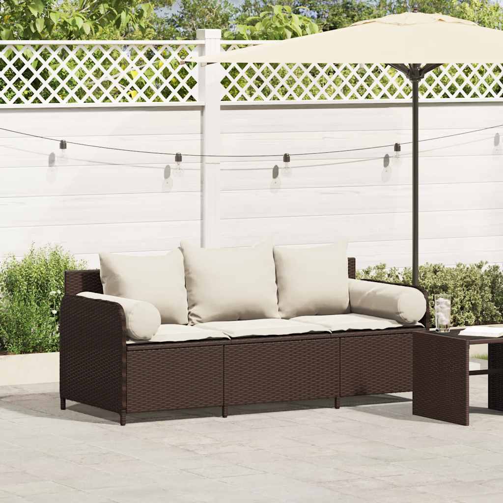 3-Personers Havesofa Med Hynder Polyrattan